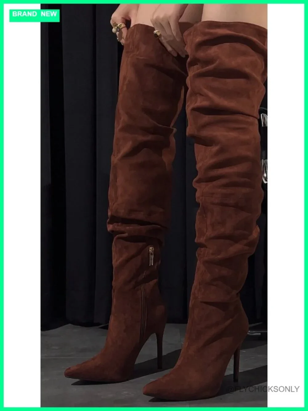 Cape Robbin Women's Thigh High Boots Pointed Toe Cowgirl Slouch Over the Knee